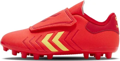 Produktbild von Hummel Hattrick MG JR Fußballschuhe Klettverschluss rot/gelb 217580-3787, Schuhgröße:24 EU