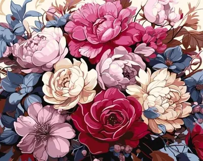 Produktbild von Malen nach Zahlen – r Blumenstrauß 40 x 50 cm – Ideyka
