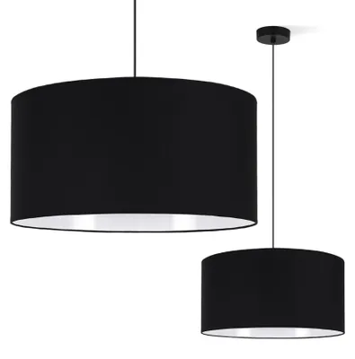 Produktbild von Pendelleuchte GAJA Schwarz mit Zylinderschirm Schwarz 44 cm E27 – Moderne Hängelampe