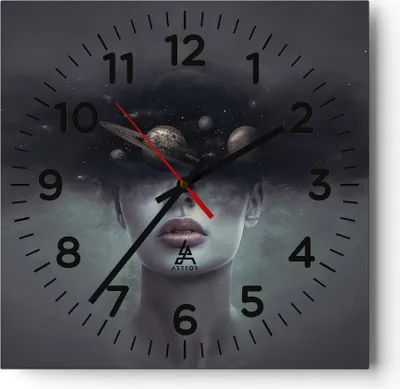 Produktbild von Wanduhr - Quadrat - Glasuhr - Quinoa Frau Gesicht - 30x30cm - Schleichendes Uhrwerk - Lautlos - zum Aufhängen bereit - Dekoration Modern - Wanddekoration aus Glas - C4AC30x30-4796