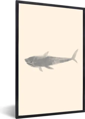 Produktbild von MuchoWow® MuchoWow® Gerahmtes Poster Fisch - Aquarell - Pastell 60x90 cm - Poster mit zchwarzem Bilderrahmen - Kunst