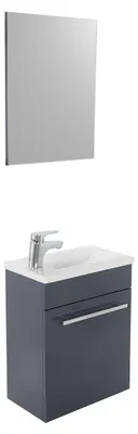 Produktbild von ONDEE ZEN-Handwaschbecken NINO – mit Spiegel – 44 cm – Grau – Lackiert – Wird als Bausatz geliefert