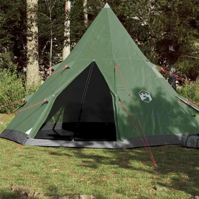 Produktbild von Design Campingzelt 4 Personen Grün 367x367x259 cm 185T Taft, Campingzelte 2024 Neu