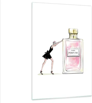Produktbild von Bilder auf glas - Einteilig - Mode Frau Parfüm - 80x120cm - Glasbilder - Wandbilder - Bilder - zum Aufhängen bereit - Wanddekoration aus Glas - Glas Bilder - Wandbild auf Glas - GPA80x120-4128