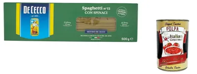 Produktbild von 20x De Cecco Spaghetti Nr. 12 mit Spinat 500gr + Italian Gourmet polpa 400g