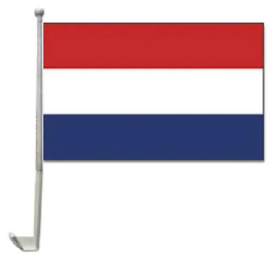 Produktbild von Autofahne Niederlande 40 x 30 cm mit Kunststoff-Fahnenstock zum Klemmen an Seitenscheibe