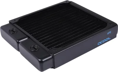 Produktbild von Alphacool 14470, Radiator, Messing, Kupfer, Stahl, Schwarz, 1/4", 60 °C, 2 Lüfter