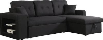 Produktbild von Ecksofa reversibel mit Schlaffunktion "Axel" - 3-Sitzer - Schwarz