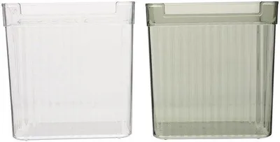 Image de Unyqoos® : Lot de 2 boîtes de rangement transparentes pour réfrigérateur et congélateur, empilables, en plastique résistant – idéales pour les légumes, les fruits et les snacks
