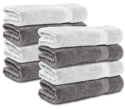Produktbild von Komfortec 8er Handtücher 50x100 cm Set aus 100% Baumwolle, Frottee, Weich, Anthr