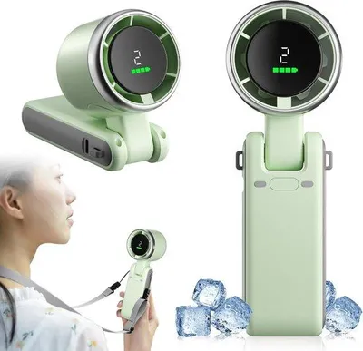 Obrázek produktu pro Mini ruční ventilátor s 5 rychlostmi – přenosný mini elektrický ventilátor s kapacitou 4000 mAh