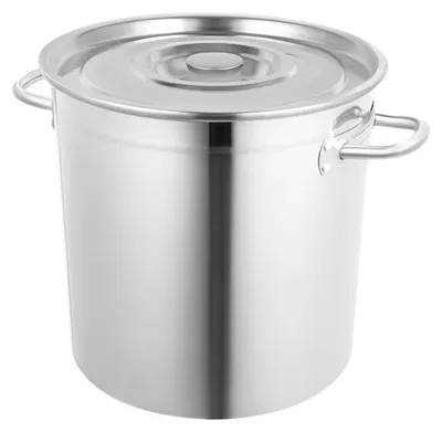 Produktbild von Gastronomie Kochtopf - Edelstahl Suppentopf - Volumen 35 l - Mit Deckel - Größe 47×36 cm - Für Restaurant- & Hotelküche - Hellgrau