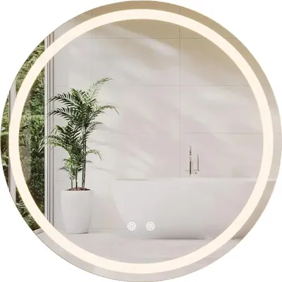 Produktbild von Badezimmerspiegel, dimmbare Beleuchtung, beschlagfreie Funktion, Durchmesser 50CM