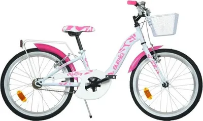 Productafbeelding van Meisjesfiets Dino, 20 inch, wit-roze