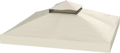 Produktbild von 3 x 3 m Ersatzdach für Pavillon, Pavillon-Ersatzplane mit Wasserablauf-Löchern, UPF30+, Sonnenschutz, Cremeweiß