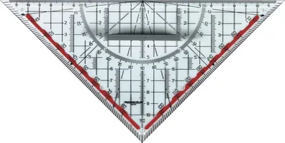 Produktbild von Geometriedreieck 25cm rauchtopas mit Griff Packung mit 20 Stück