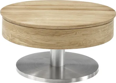 Produktbild von Couchtisch >SUVA< mit Stauraum, Asteiche furniert, Holzwerkstoff/ Metall - 40x79cm (HxD)