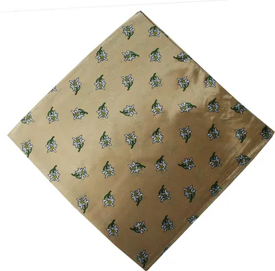 Produktbild von Trachtentuch Halstuch mit Edelweissmuster Nikituch 60x60, Farbe:Beige