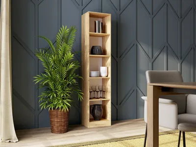 Produktbild von CDF Bücherregal R40 | Farbe: Eiche Artisan | Breite: 40 Zentimeter | Für Wohnzimmer, Büro und Arbeitszimmer | Regal für Bücher und Spielzeug