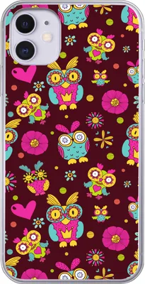 Produktbild von MuchoWow® Handyhülle Schutzhülle Hülle für Telefoonhoesje iPhone 11 Mädchen - Eule - Schokolade - Muster - Mädchen - Kind - Kinder Silikon Softcase Handy Hülle - Handytasche