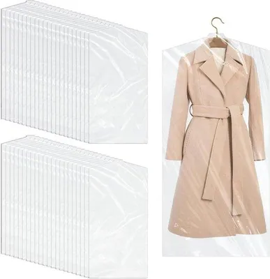 Obrázek produktu pro 45 ks průhledných obalů na oděvy 60 x 120 cm, nepropustné ochranné obaly na obleky a kabáty