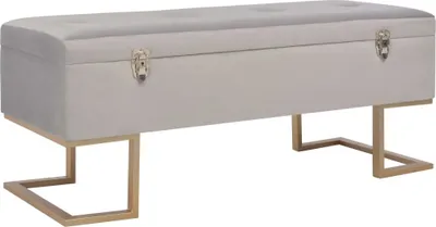 Produktbild von Bank mit Staufach 105 cm Grau Samt