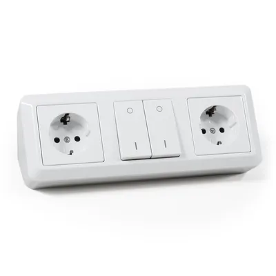 Produktbild von Steckdosenblock McPower Cup Aufbau weiß 2x Schutzkontakt + Schalter