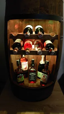 Produktbild von Weinbar - Weinschrank Mini Bar - Weinschrank Mann und Frau - Barschrank mit LED-Leuchten - 80cm hoch - Retro deko Bar Regal - Hausbar Theke - Fassmöbel (Wenge)