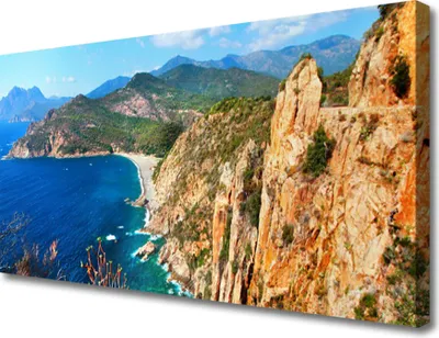 Produktbild von Tulup Leinwand-Bilder 100x50 Wandbild Canvas Kunstdruck Meer Gebirge Landschaft