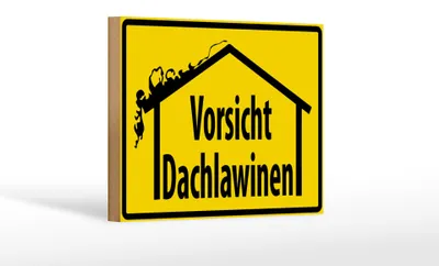 Produktbild von Holzschild Warnschild 18x12cm Vorsicht Dachlawinen