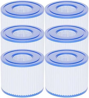 Produktbild von Filter VI für Pool, Filterkartuschen Vl, Kompatibel mit Lay-Z Spa 90352E 58323E 58323 58324 90427E Aufblasbare Filter für Pool Pumpen/Gr.1, 107 x 79 MM, 6 Stück