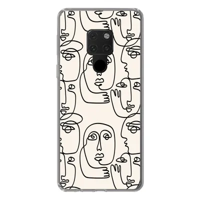 Produktbild von MuchoWow® Handyhülle Schutzhülle Hülle für Huawei P40 Lite Gesicht - Muster - Strichzeichnung Silikon Softcase Handy Hülle - Handy