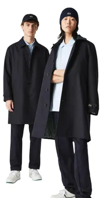 Productafbeelding van Uni jas Lacoste, wollen mix, rechte pasvorm, klassiek, recht model, donkerblauw, maat S