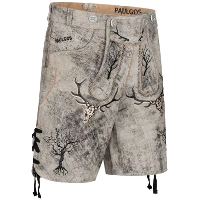 Produktbild von PAULGOS Herren Trachten Lederhose Kurz - HK6 ANTIK - Echtes Leder - in 2 Farben erhältlich - Größe 44 - 60
