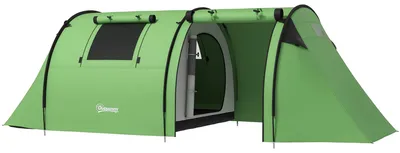 Produktbild von Outsunny Campingzelt für 3-4 Personen wasserdicht Familienzelt mit 2 Zimmer