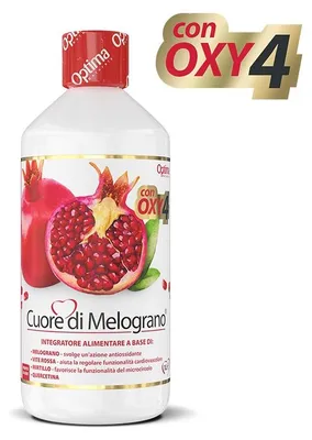 Immagine prodotto di Succo di melograno "Cuore di Melograno", marca OXY, confezione da 1 litro