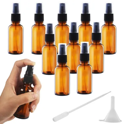 Immagine prodotto di Set di 10 flaconi di vetro da 50 ml per oli essenziali