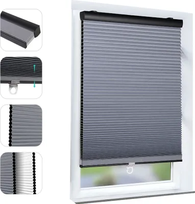 Image de Store plissé en nid d'abeille Sekey 50×130 cm Store plissé occultant 100% rail aluminium double store plissé klemmfix double store plissé thermique