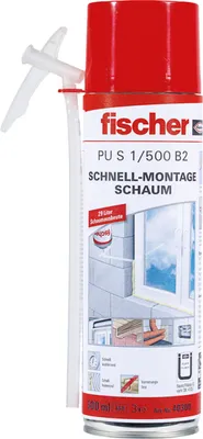 Produktbild von fischer PolyurethanS 1/500 B2 Montageschaum (MDI-Haltig) 12 Stk