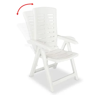 Image de vidaXL Chaises longues de jardin 4 pcs. Plastique blanc