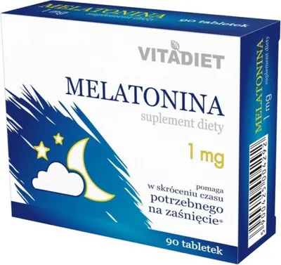 Produktbild von Vitadiet Melatonin 1 mg 90 Tab. Ruhiger Schlaf