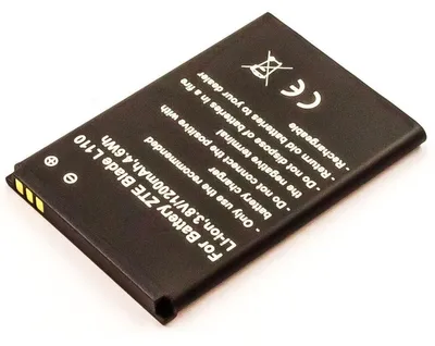 Produktbild von Akku für Zte Li3814T43P3H634445 Li-Ion 3,7 Volt 1200 mAh schwarz.
