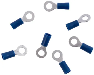 Image de Connecteurs annulaires Connecteurs à sertir isolés Section : 1,5 - 2,5 mm², Trou à oeillet : 4,3 mm / M4, bleu (DRESSELHAUS) Vendu uniquement par paquet de 7 pièces, prix par paquet
