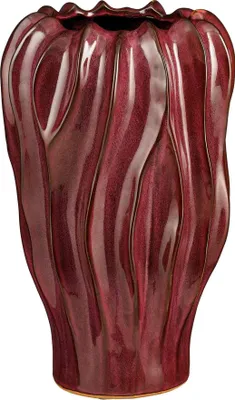 Produktbild von Mica Decorations Blumenvase Thom - bordeaux rot - Keramik - 35 x 22 cm - Dekorationsvase