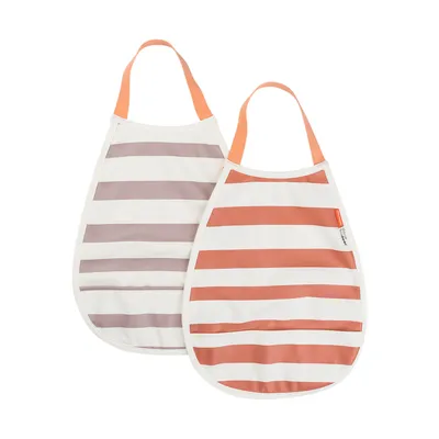 Produktbild von Done By Deer Pull-over Lätzchen 2er-pack Streifen Orange  Kinder Orange One Size