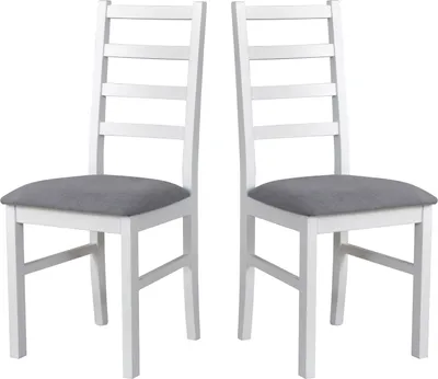 Produktbild von Esszimmerstuhl, Holz Eiche Massiv Stuhl Stühle Küchenstuhl - Set 2x Nilo 8 , weiss