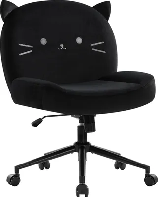 Produktbild von IWMH Bürostuhl ohne Armlehne, Höhenverstellbar Schreibtischstuhl mit Rollen, Ergonomisch Lesesessel für Büro, Schlafzimmer, Schminktisch - Schwarz