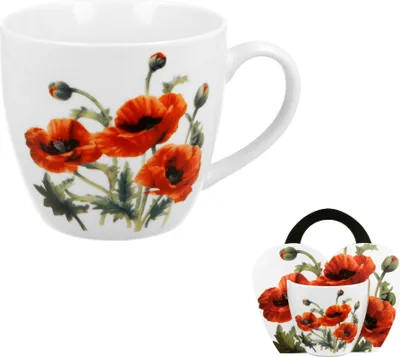 Produktbild von DUO FLORAL Becher 460 ml CLASSIC POPPIES New Bone China Porzellan