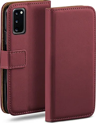 Produktbild von moex® Book Case kompatibel mit Samsung Galaxy S20 / S20 5G - Hülle 360 Grad klappbar, Weinrot