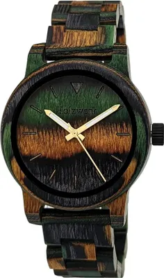 Produktbild von Holzwerk WIESMOOR Damen & Herren Holz Uhr, Tarn Farben, braun, oliv, schwarz
